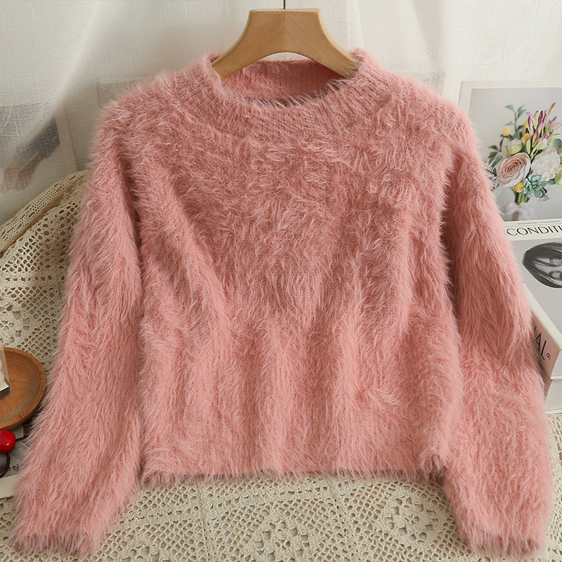 Fuzzy Cropped Sweater (5 Colors)