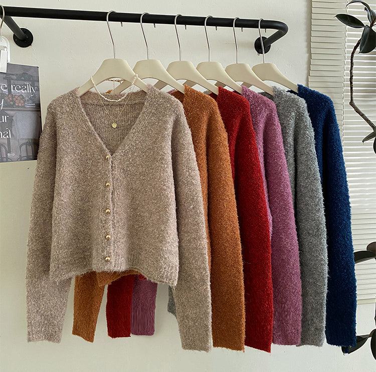 Boucle Knit Cardigan (6 Colors)