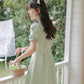 Sweet Sailor Button Mini Dress (Green)