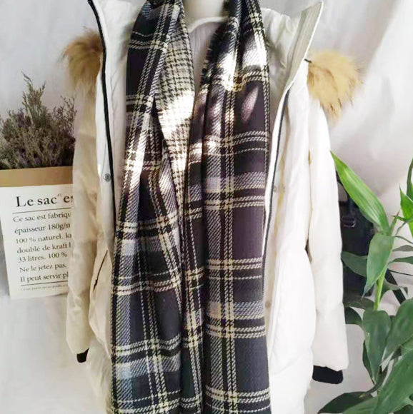 Double Checkered Plaid Scarf (3 Colors)