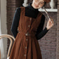 Button Up Corduroy Pinafore Dress (2 Colors)