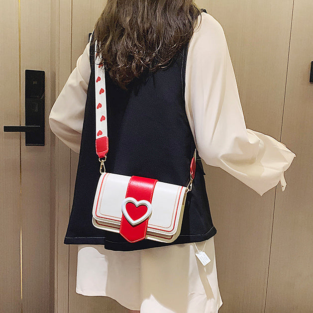 Heart Buckle Satchel Bag (3 Colors)