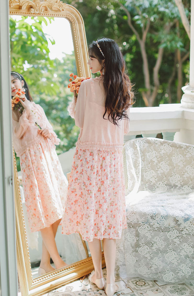 Tea Cup Floral Cami Dress (Pink)