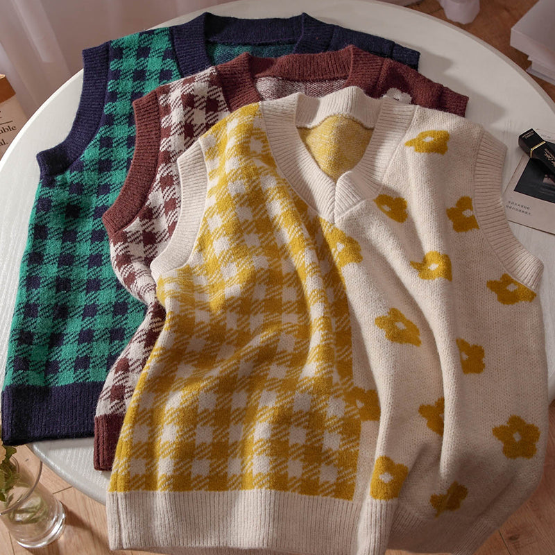 Gingham Daisy Vest (3 Colors)