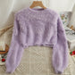 Cropped Fuzzy Sweater (8 Colors)