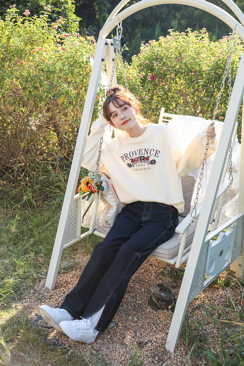 Provence Floral Sweatshirt (Cream)