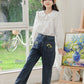 Embroidered Sunflower Pocket Jeans (2 Colors)