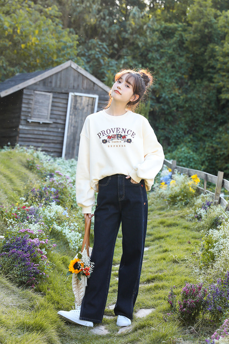 Provence Floral Sweatshirt (Cream)