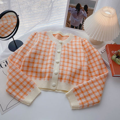 Cropped Gingham Cardigan (5 Colors)