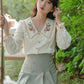 Floral Blooms Embroidered Blouse (Cream)