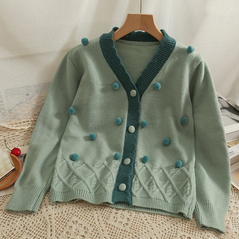 Little Pom Pom Cardigan (4 Colors)