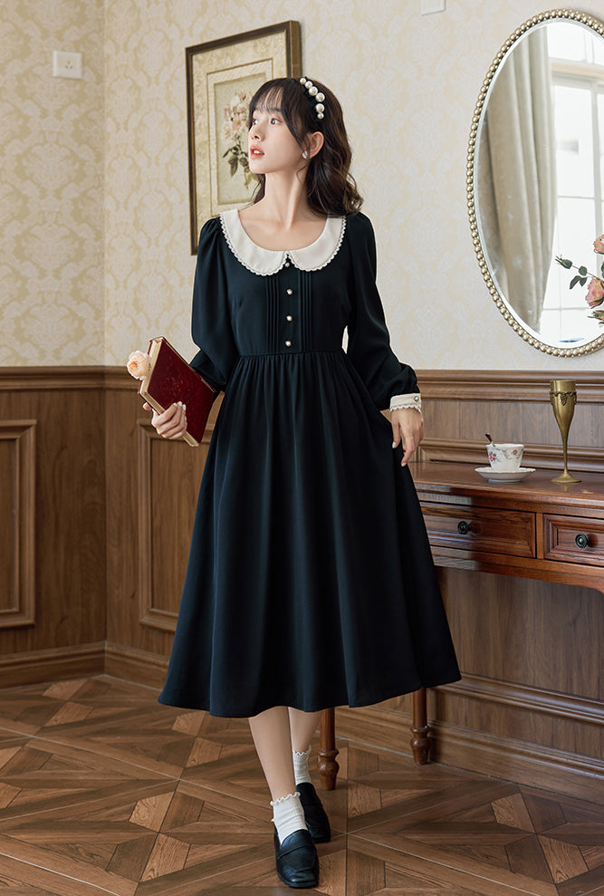 Peter pan collar midi 2024 dress