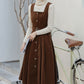 Button Up Corduroy Pinafore Dress (2 Colors)