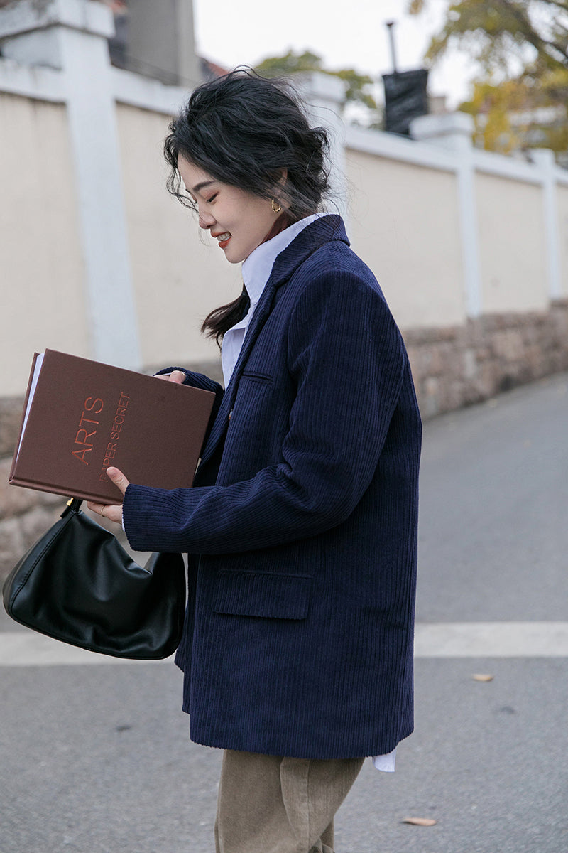 Corduroy Double Breasted Blazer Jacket (7 Colors)