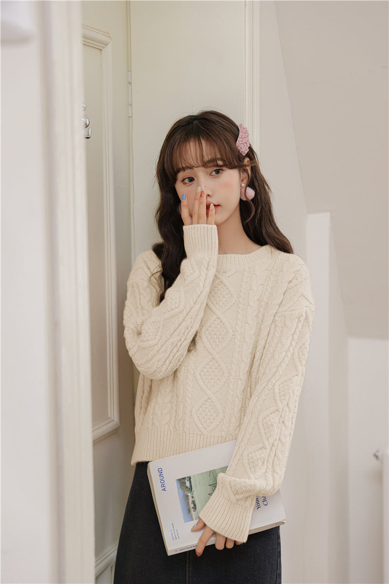 Basic Cable Knit Sweater (6 Colors)