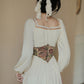 Basic Lace Square Neck Midi Dress (Cream)