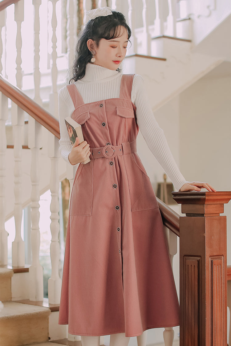 Button 2024 corduroy dress