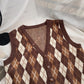 Cinnamon Argyle Plaid Vest (3 Colors)