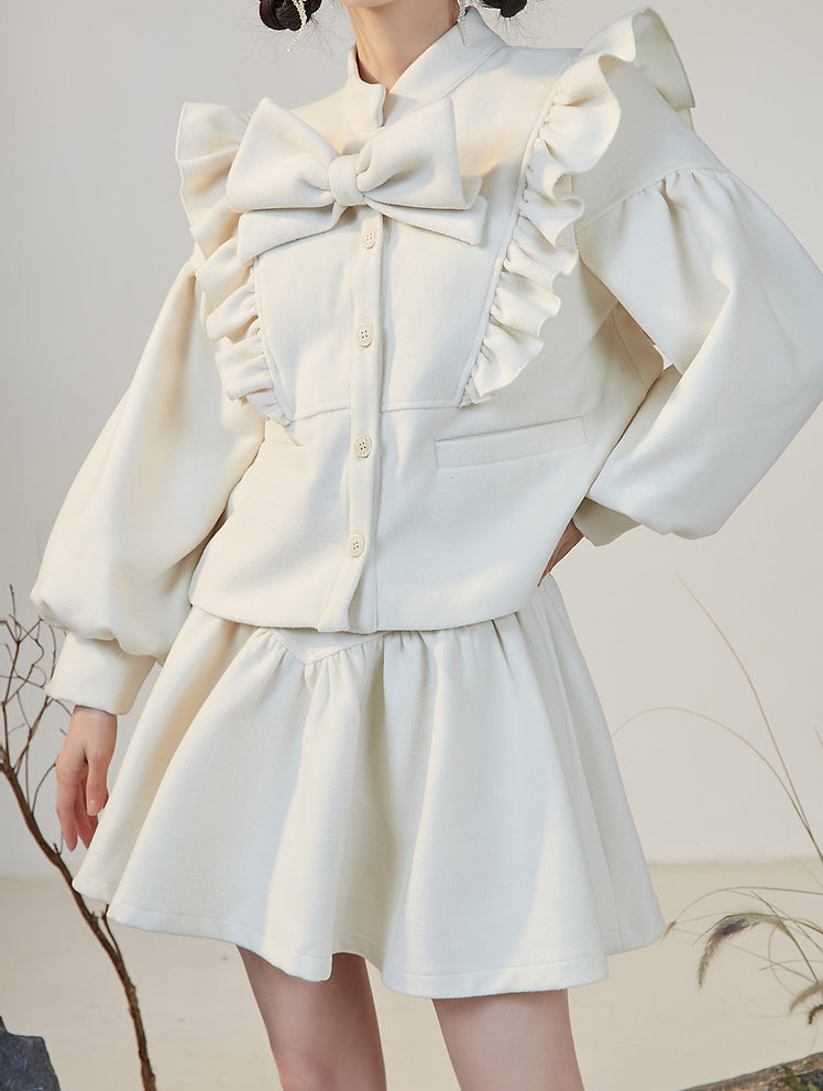 Snow Puff Jacket / Skirt (White)