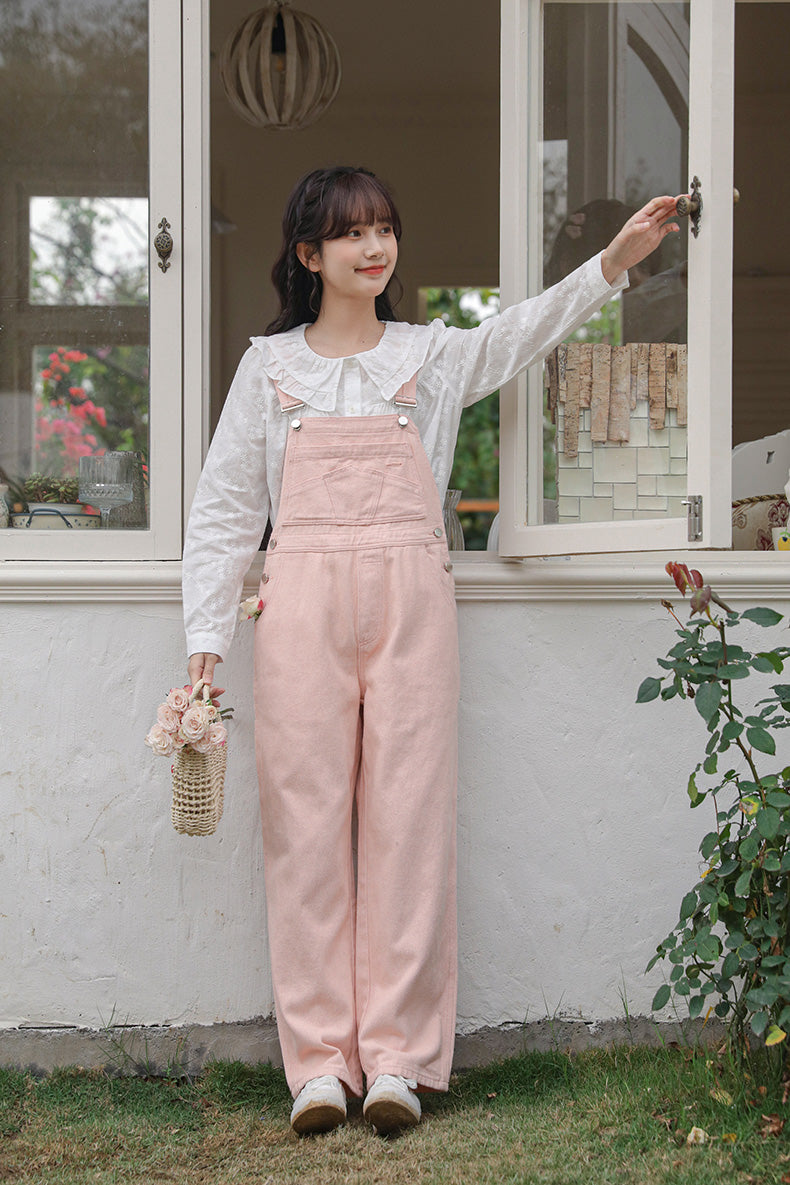 Spring Denim Overalls (Pink)