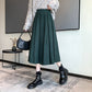 Corduroy Suede Pleated Midi Skirt (6 Colors)