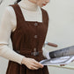 Button Up Corduroy Pinafore Dress (2 Colors)