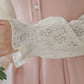 Floral Lace Twofer Midi Dress (Pink/White)