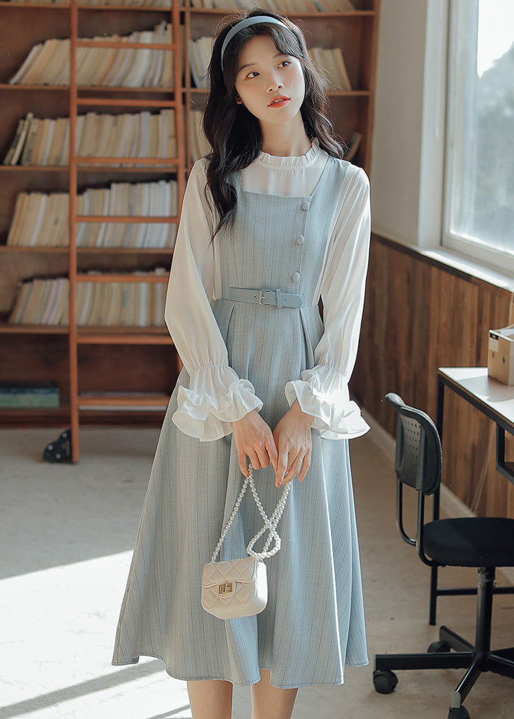 Pastel Stripe Pinafore Dress (4 Colors)