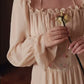 Sweet Floral Jacquard Corset Dress (Beige)