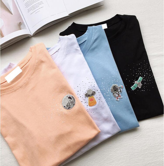 Embroidered Space Shirt (4 Colors)