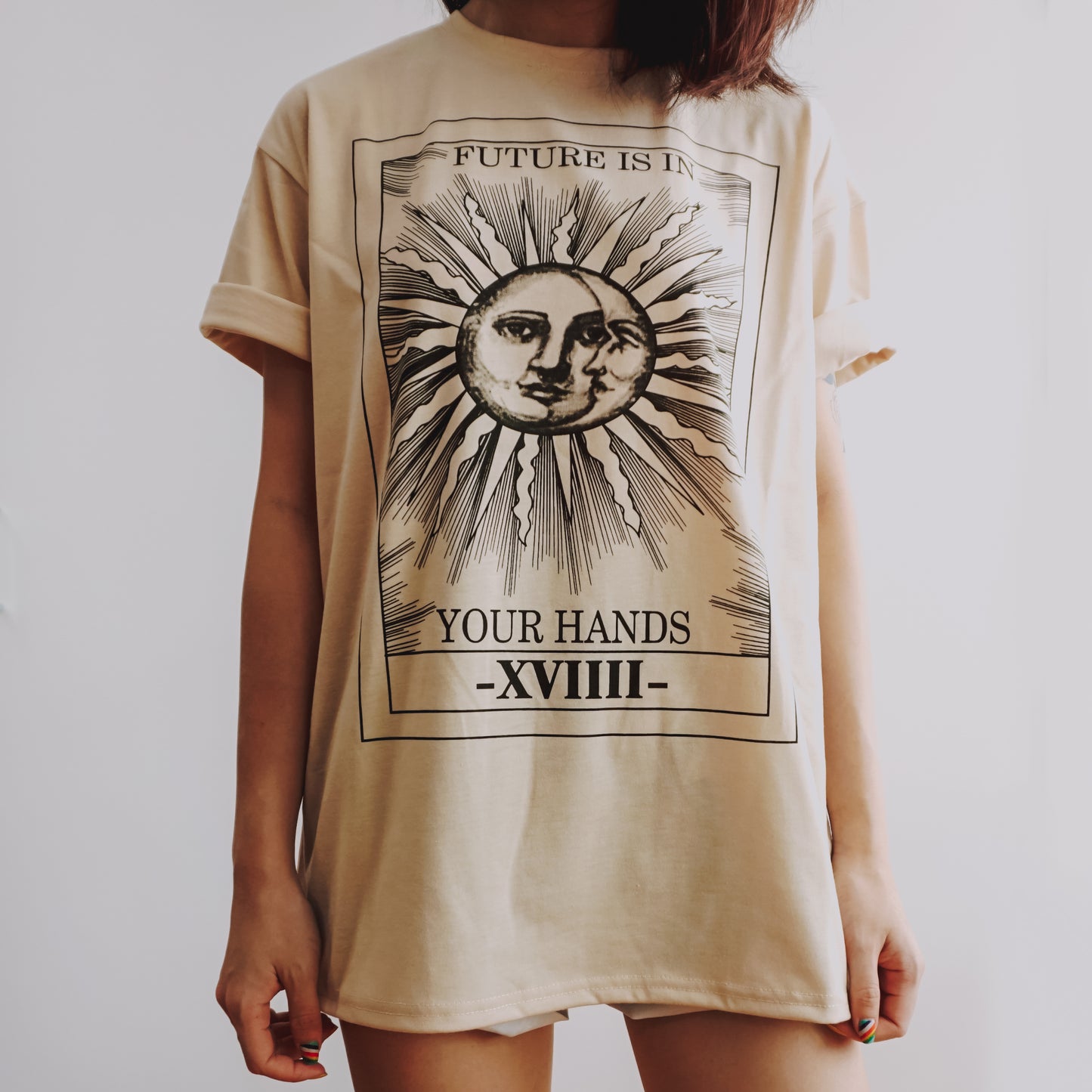 Sun & Moon Graphic Tee (Beige)