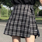 Belted Asymmetrical Plaid Skirt (3 Colors)