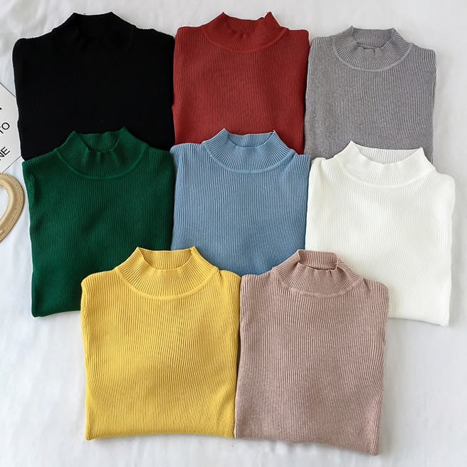 Basic Mock Neck Sweater (14 Colors)