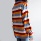 Colorblock Stripe Sweater (Blue/Orange)