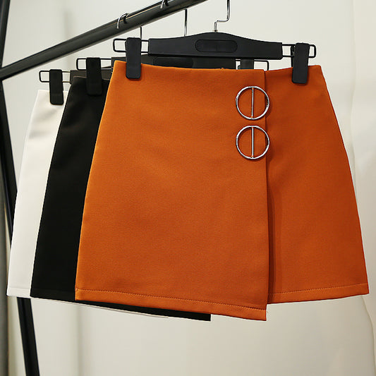 Asymmetrical Metal Ring Skirt (3 Colors)