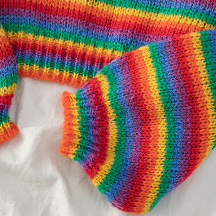 Rainbow Stripe Knit Sweater (Multicolor)