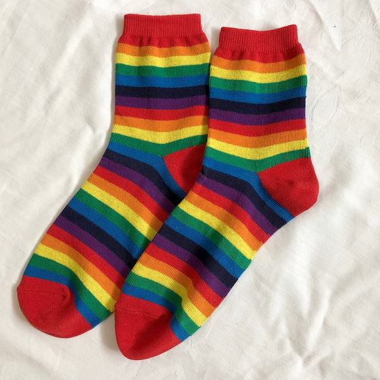 Rainbow Stripe Socks (Multicolor)