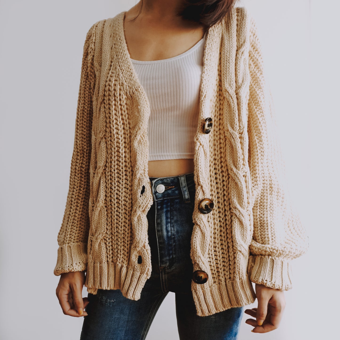 Cable Knit Cardigan (6 Colors)