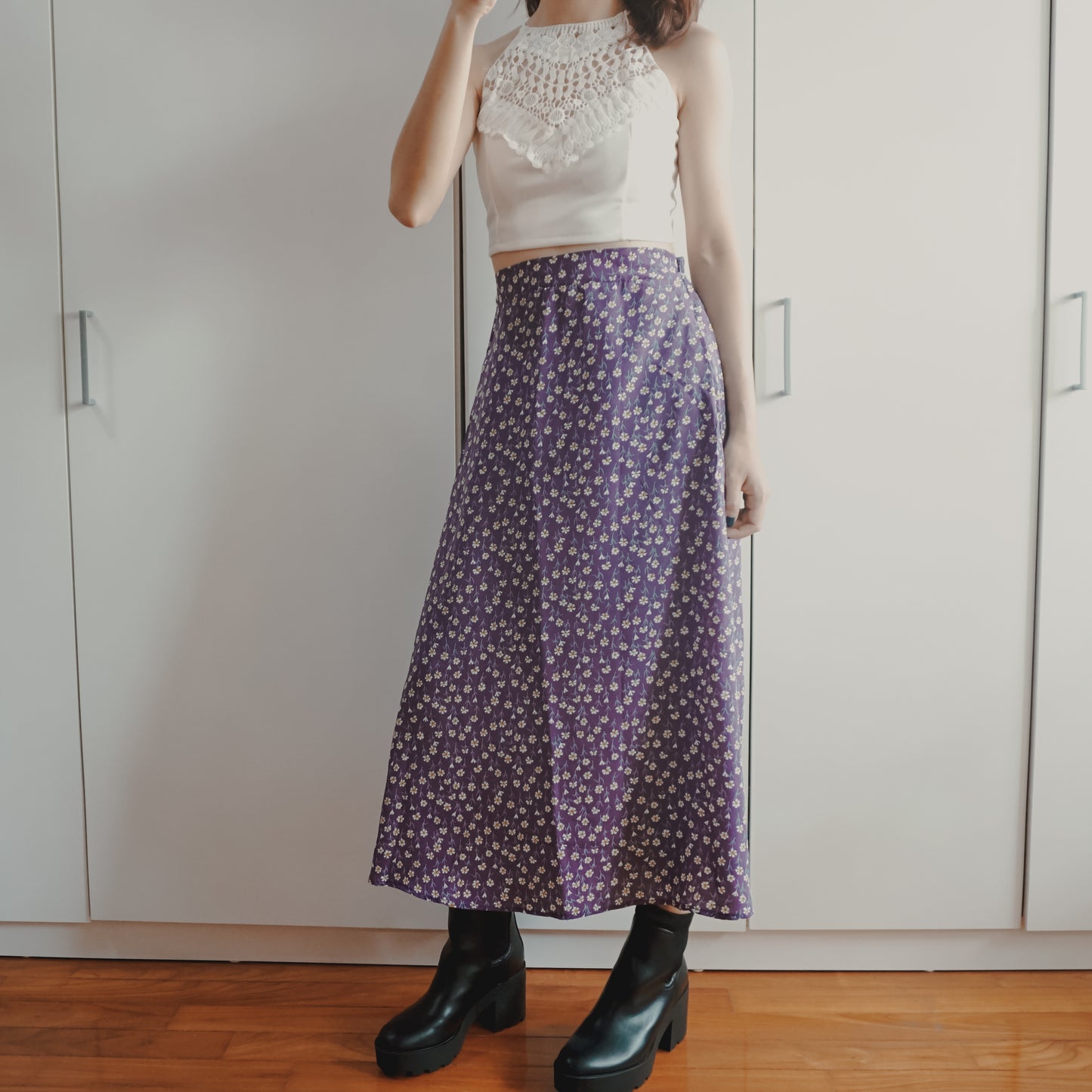 Daisy Midi Skirt (Purple)