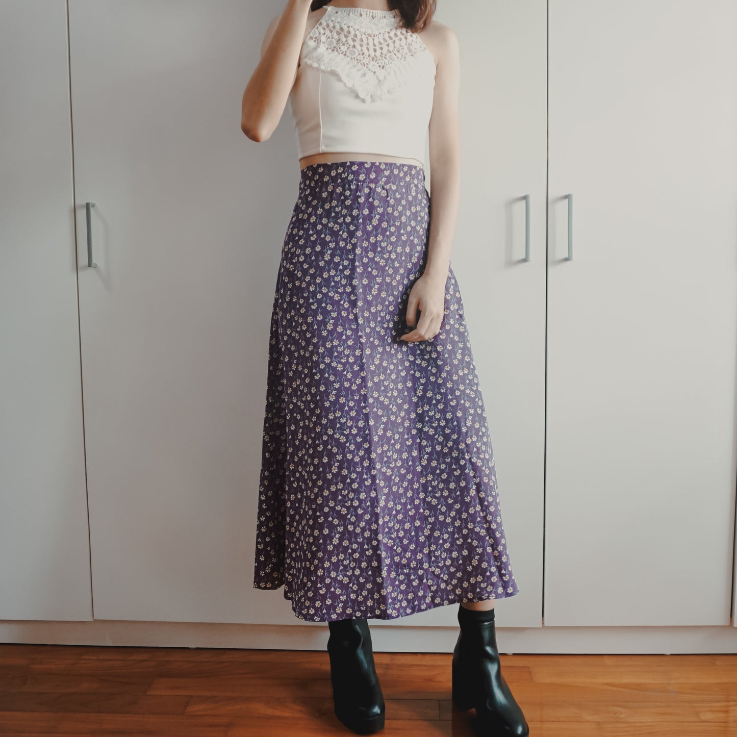 Daisy Midi Skirt (Purple)