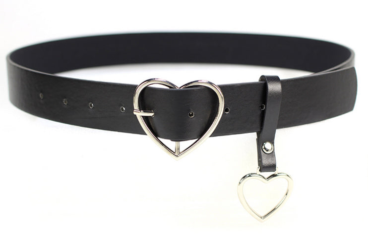 Heart Buckle Belt (Black)