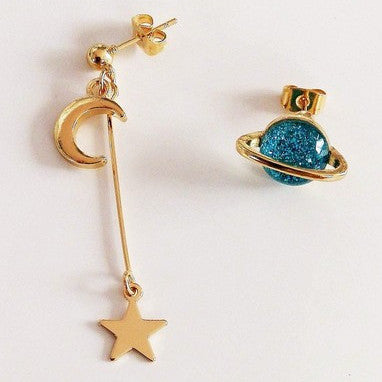 Planetary Drop Earrings (Blue)