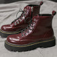 Chunky Lace Up Boots (Dark Cherry)
