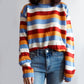 Colorblock Stripe Sweater (Blue/Orange)