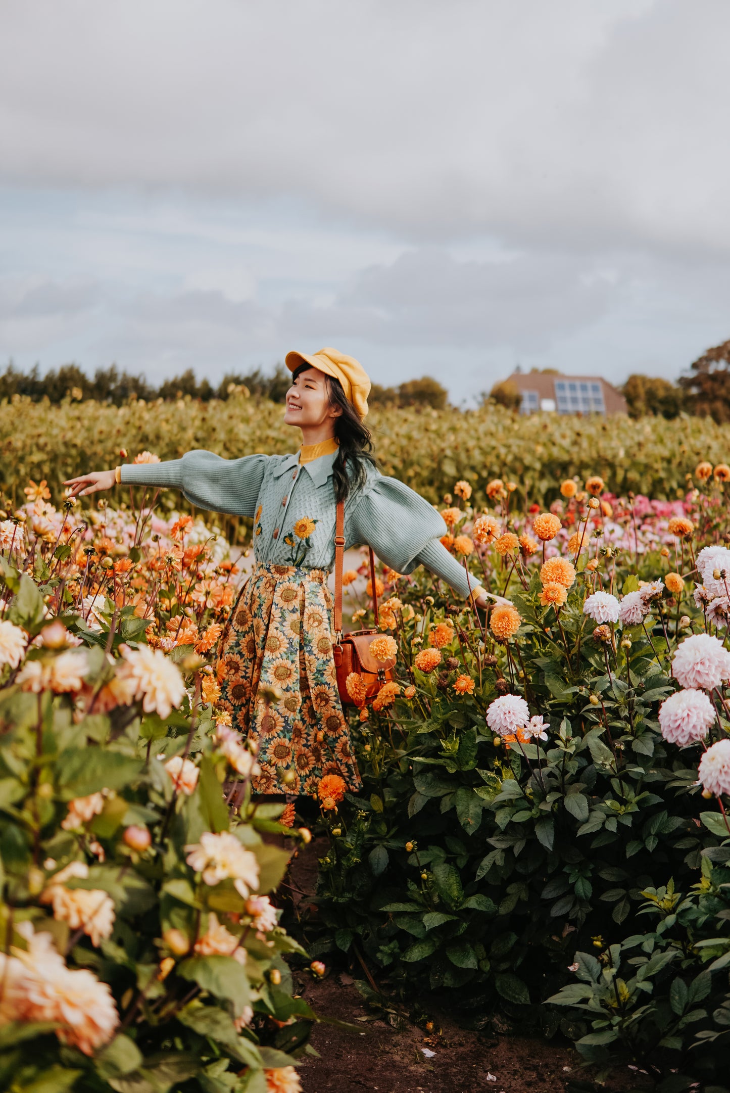 Sunflower Collared Cardigan (Sage)