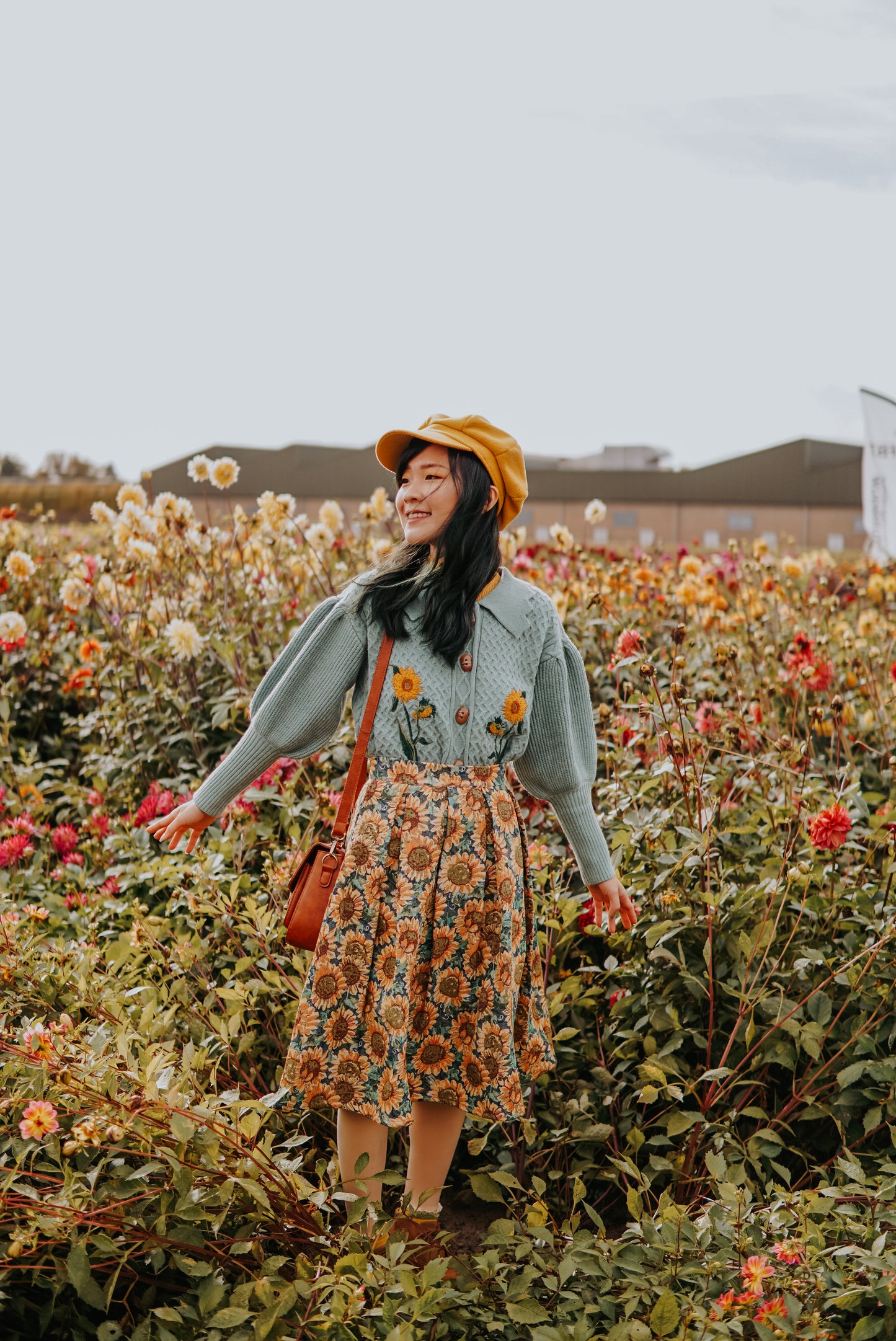 Sunflower Collared Cardigan (Sage)